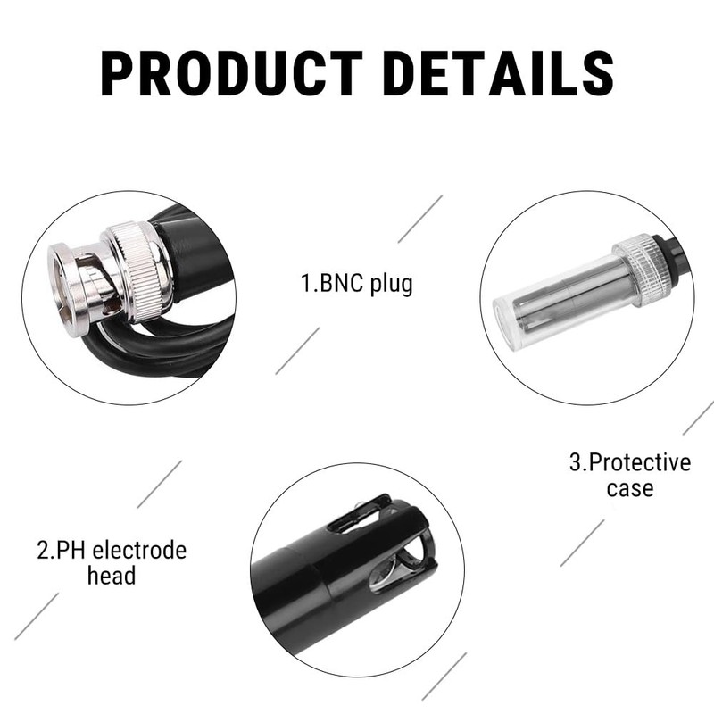 Uadme PH Probe, PH Electrode with BNC Socket, High Sensitivity