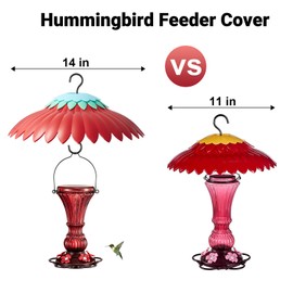 Beserie Bird Feeder Rain Cover Red Dome Baffle for Hummingbird Weather Guard Protective Feeders from Rain and Sun Built-in Moat 11inch Dceor Backyard