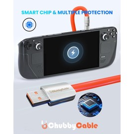 chubbycable USB Type C Fast Charging Cable Compatible with Steam Deck 100W Ultra-Thick Durable Silicone USB C Charger Cord for Steam Deck OLED, Black, USB-A to Type-C, 1.64FT
