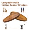 Caylielam Salt and Pepper Mill Holder Wood Tray, Kitchen Pepper