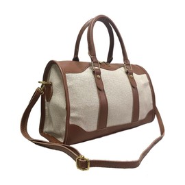 Augbunny Canvas Meet Leather Retro-Textured Handbag for Women Designer Crossbody Satchel Purse With Strap Shopping Travel Sports Gym Bag