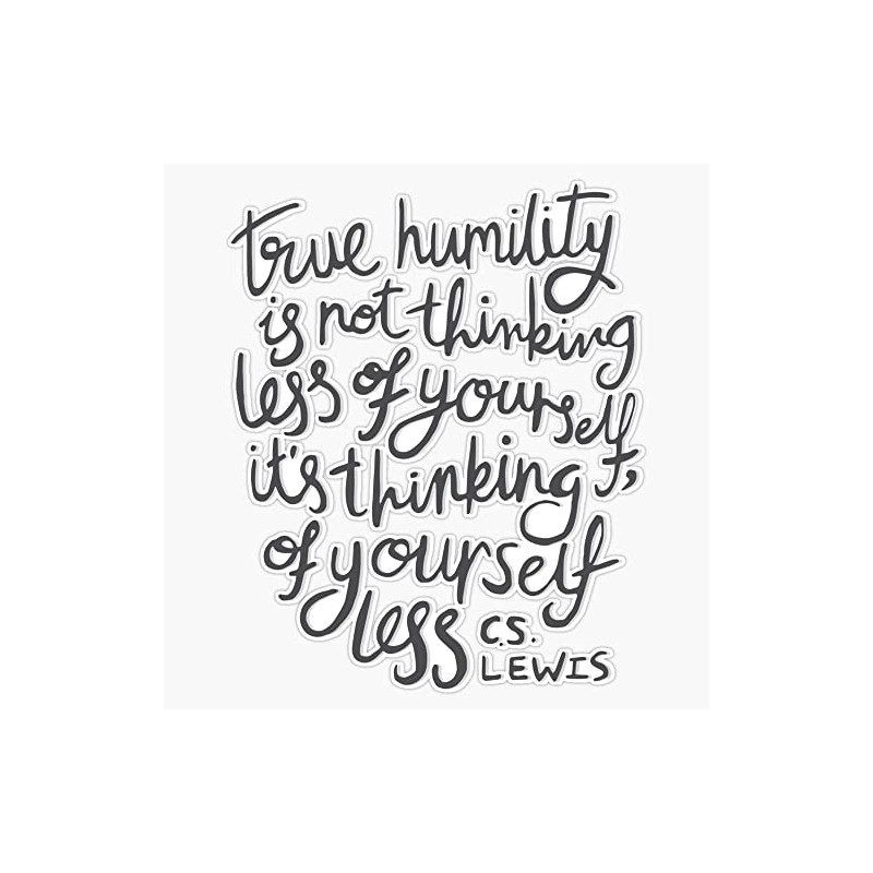 True Humility - CS Lewis Quote Hand Lettered Grey Bumper