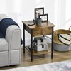 HOMCOM End Table with Wireless Charging Station and 2 USB