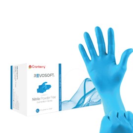 Cranberry USA CR3277 RevoSoft Nitrile Powder Free Exam Gloves, Disposable, 2.8 mil, Blue, Medium (Pack of 300)