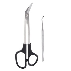KooingTech Long Handled Toe Nail Clippers, 7.1in Nail Scissors with Nail Picker, Toe Nail Scissors Cuticle Ingrown Toenail Scissors Podiatry Tools for Elderly Back Uncomfortable People