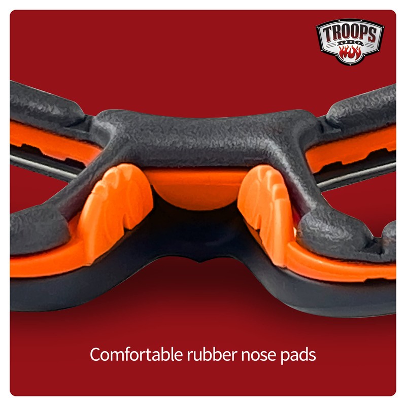 TROOPS BBQ Grilling Goggles Anti-Fog Tear-Free Anti-Scratch Eye Heat Protection
