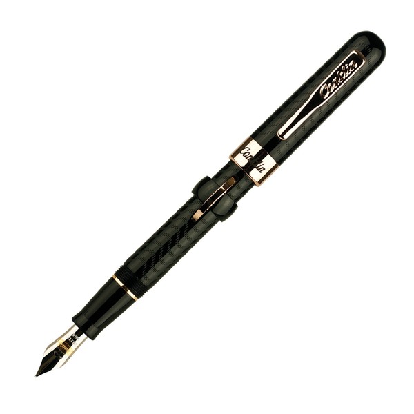 Conklin Mark Twain Crescent Fountain Pen, Black Chased with Rose