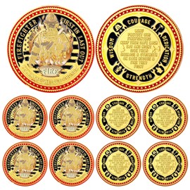WinnerWhy 10 Pcs Firefighter Coins Fire Prayer Coins Fireman Rescue Department First in Last Out Commemorative Coins for Firefighters Men Fireman