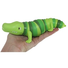 1 Alligator Wiggle - Gator Crocodile Reptile Large Articulated Jointed Moving Slug Toy - Unique