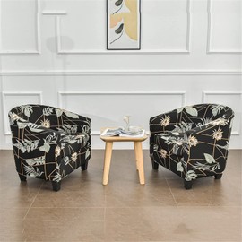 Stretch Club Chair Slipcover 2 Piece Printed Tub Chair Covers Armchair Cover Sofa Cover Furniture Protector for Living Room Arm Chair Cover for Living Room (Color : #19)