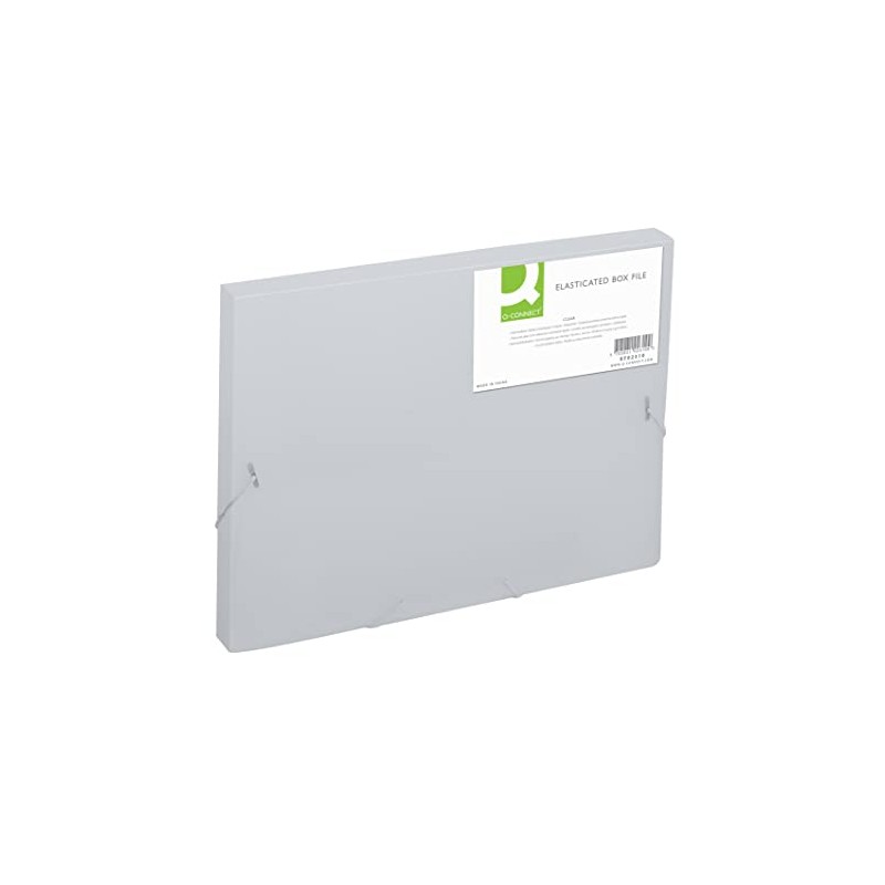 Q-Connect Elasticated Folder 25mm A4 Clear KF02310