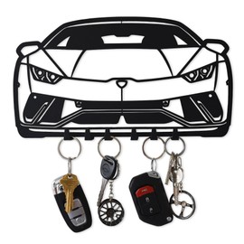 MOOH Car Key Holder for Wall - Metal Automotive Key Holder with 6 Hooks - Unique Car Gift for Men, Women, Car Lovers & Enthusiasts - Cool Man Cave Decor