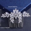 Missgrace Bridal Leaf Rhinestones Hair Comb Sparkling Dainty Rhinestones Headpiece