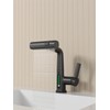 Heemab Pull-Out Lift Bathroom Basin Faucet with LED Temperature Display,