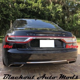 Blackout Auto Mods Tail Light Blackout Kit Smoked Vinyl Overlay For 2017-2020 Lincoln Continental