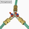 2-Way Splitter with 3 x 1/2 Inch Connector for Hose