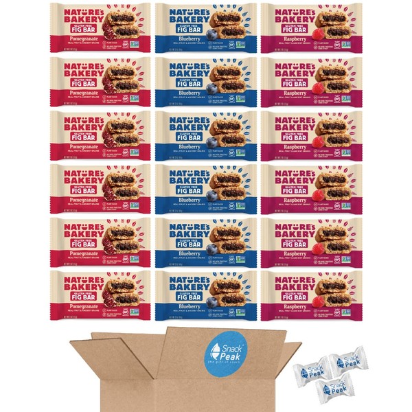 Nature’s Bakery Gluten Free Fig Bar Snack Peak Variety Gift Box – Raspberry, Blueberry, and Pomegranate
