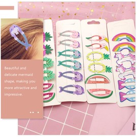 Healvian 18pcs Mermaid Hairpin Clip Set Glitter Hair Accessories for Girls Kawaii Hair Clips Mermaid Design for Parties Daily Use