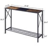 Tajsoon Console Table, Industrial entryway Table, Narrow Sofa Table with