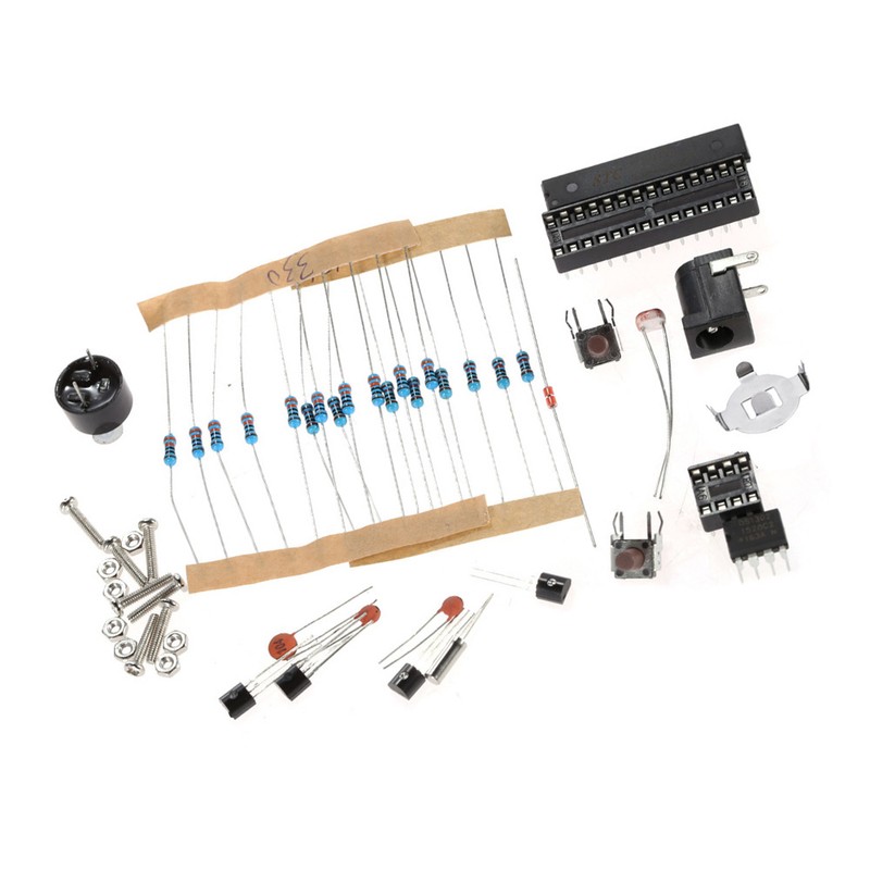 Compact 4-digit DIY Digital LED Clock Kit Light Control Temperature