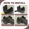 Voittozege 6 Pcs Heavy Duty Closet Rod Bracket, Black U-Shaped