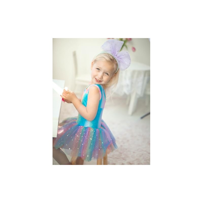 Zaclotre Girls Ballet Leotards Sparkly Sleevesless Mesh Dance Dress Tutu
