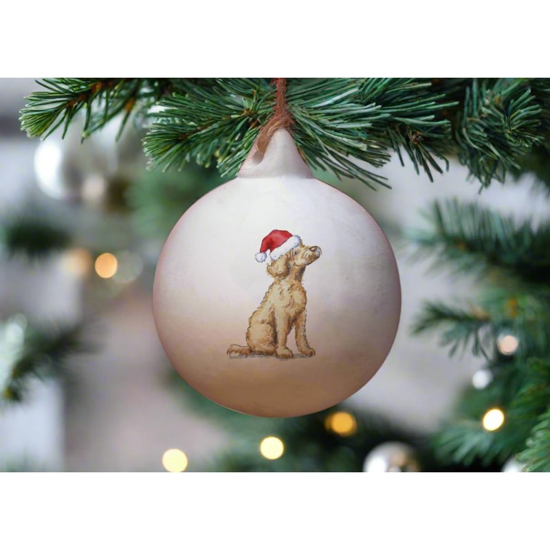 Image Industry Labradoodle Yellow Ceramic Bauble - Tree Decoration -