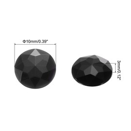 MECCANIXITY Flat Back Round Acrylic Rhinestones,10mm SS45 Black Flatback Crystal Rhinestones for Crafts Clothes Shoes DIY Decoration Gifts 100Pcs