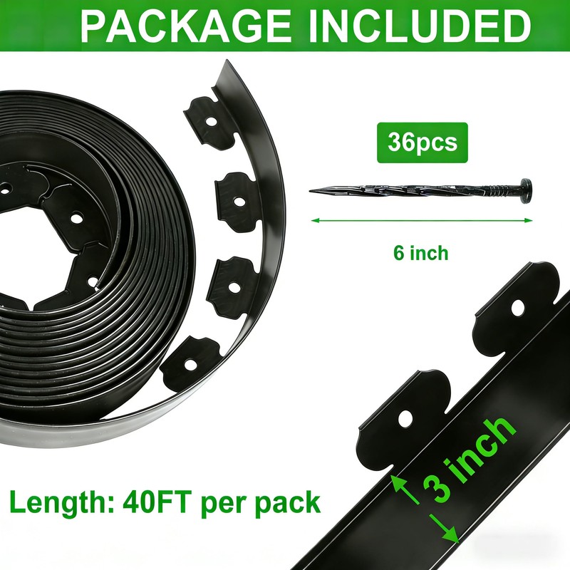 40 FT Landscape Edging Kit with 36 Spikes - 3