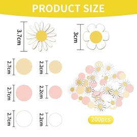 RNSKFG 200 Pieces Of Pink Daisy Confetti, Desktop Decorative Confetti, Decorative Confetti, Paper Flower Decoration, Party Supplies.