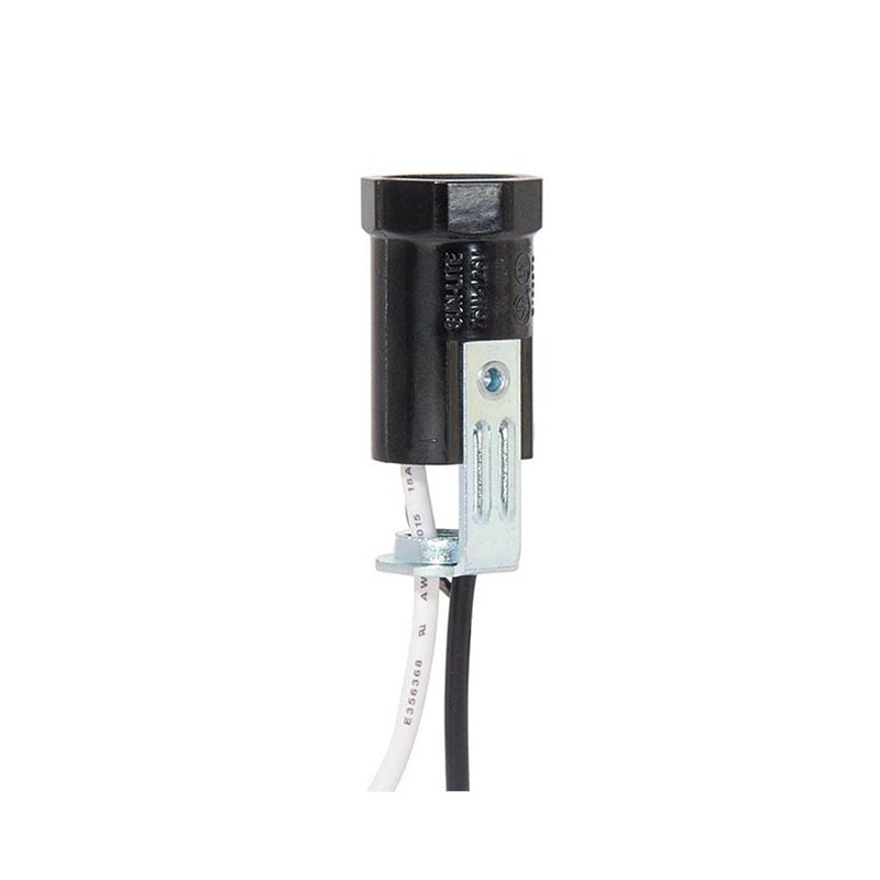 B&P Lamp® Pigtail E12 Candelabra Socket With 1/8F Hickey and