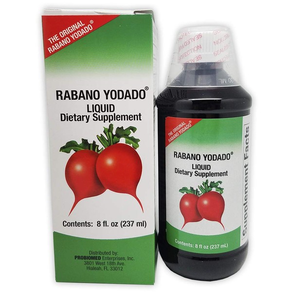 Rabano Yodado, Enhances Your Body Energy, Improves Immunity, Horseradish Extract, 8 FL Oz, Bottle, Red