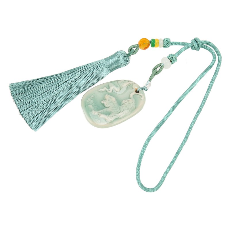 Tassel Pendant Chinese Zodiac Pattern DIY Porcelain Beads Light Weight