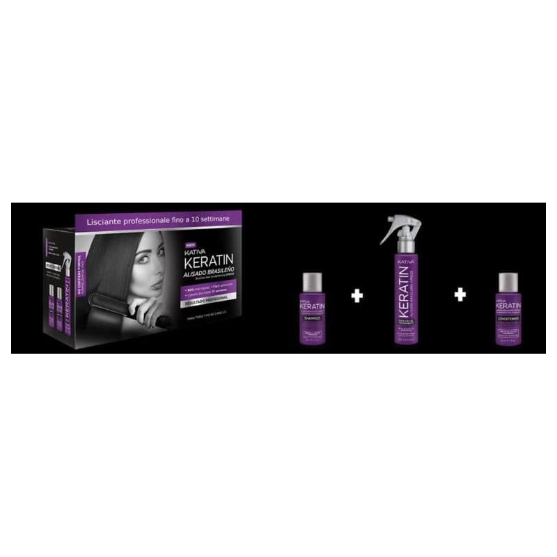 KATIVA Keratin Brazilian Straightening Hair Treatment, Smooth Result Up to