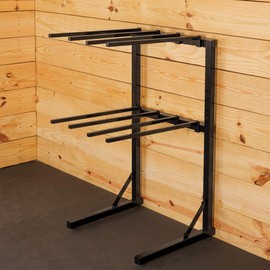 EASY-UP 8-Arm Space Saver Free Standing Pad Rack | Optimize Tack Room Space & Keep Pads Fresh | Perfect for Barn, Stable & Farm | Color Black