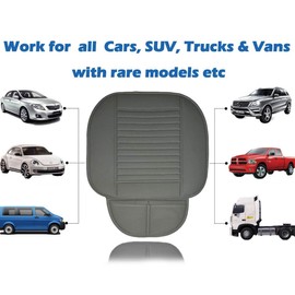 Big Ant 2 Pack Car Seat Cushions Interior Seat Covers Cushion Pad Mat for Auto Supplies Office Chair with Breathable PU Leather(Gray)