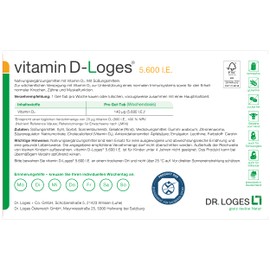 Dr. Loges vitamin D-Loges? 5.600 I.E. - 30 Gel-Tabs - Wochendepot - Nahrungserg?nzungsmittel mit Vitamin D3 fr die ganze Familie