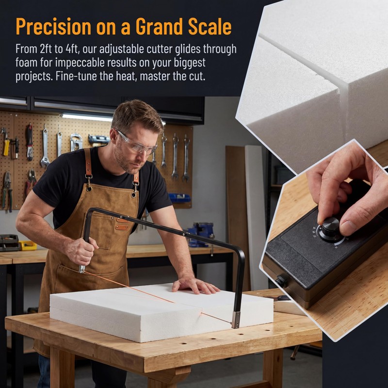 Adjustable 2FT to 4FT Hot Wire Foam Cutter Tool with