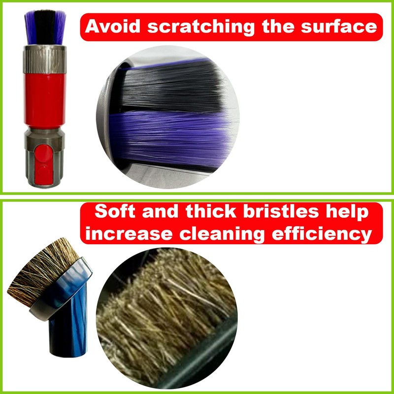 For Dyson Traceless Dust Brush Attachment & Premium Round Horsehair