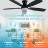 52in Black Ceiling Fan with Light, Flush Mount, Remote APP