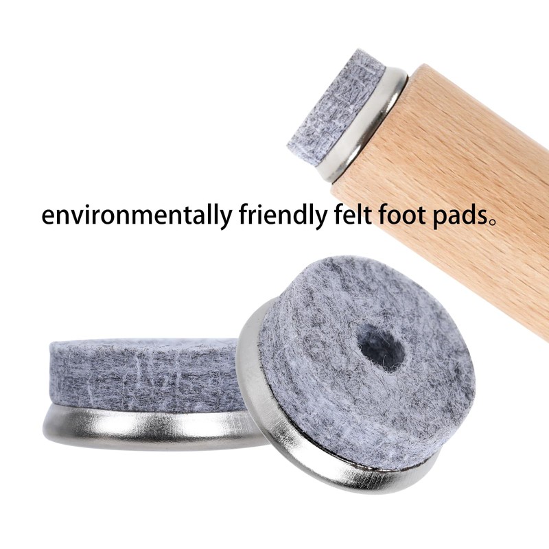 50 Pcs Screw-On Furniture Felt Pads for Chair Legs