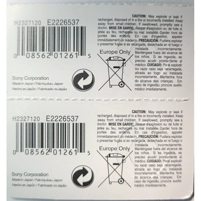 Sony 2PK 399 SONY 1.55V SILVER OXIDE (GOOD EXP 10/30)