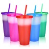 Colour Changing Cups Tumblers with Lids & Straws - 5