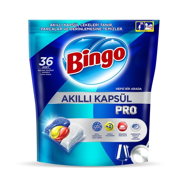 Bingo Akıllı Kapsül Pro Bulaşık Makinesi Deterjanı Tableti 36'lı