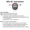 Garage Door Opener Remote Control Compatible with Ditec GOL4C, ZEN2C,