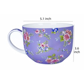 LJIMICAORO Large 24oz Coffee Cups Soup Mugs with Handles Traditional Large Coffee Cup Large Bone China Coffee Mugs Cups for Soups Cereals