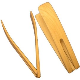 8" Salad Tongs - Maple