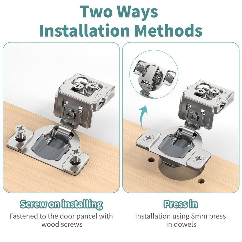 60 Pack 1 1/2" Overlay 3D Soft Close Hinges for