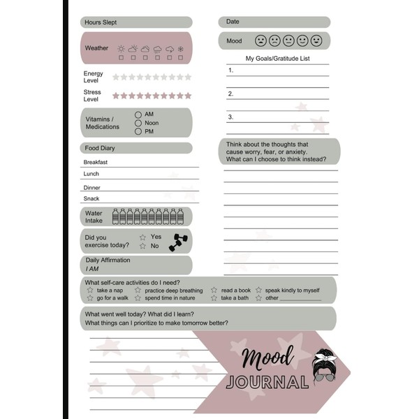 Daily Mood Tracking Journal: Mental Health Diary with Prompts (120