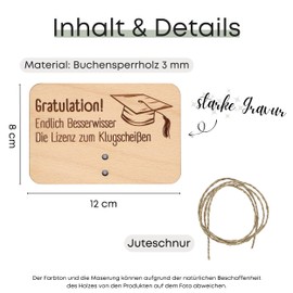 ZUKLA Small Packaging for Money Gifts 12 x 8 cm - Master Graduation Gift - Bachelor Gift - Money Gift Packaging Wood - An Original Idea to Give Money